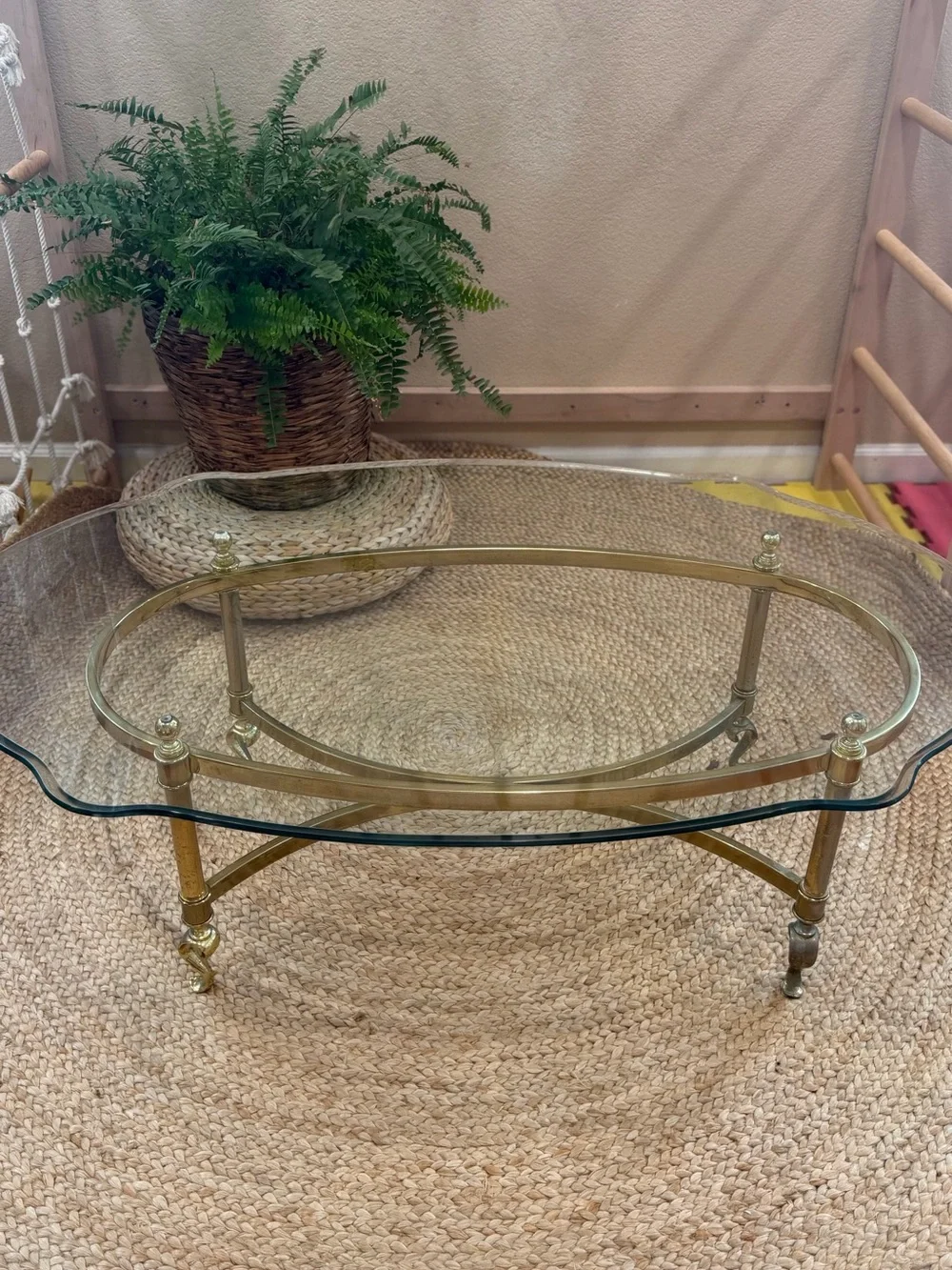 Hollywood Style Regency Brass Swan Table